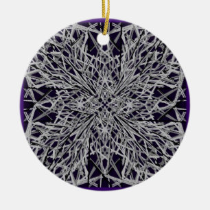 Crackled glass ceramic tree decoration