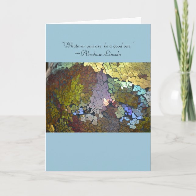 Crackled Glass Lincoln Associate's Degree Card (Front)