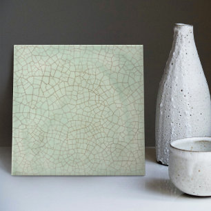 Crackled green ceramic tile