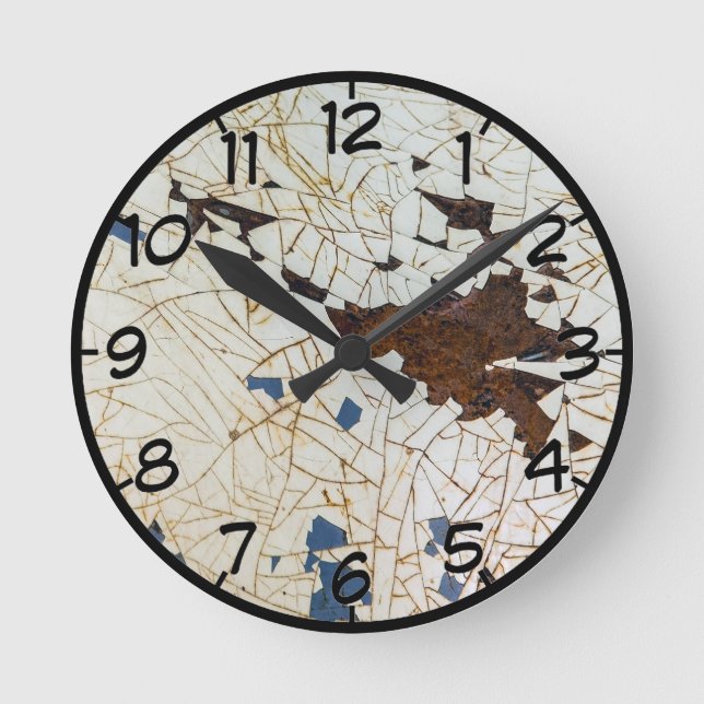 Crackled Paint Round Clock (Front)