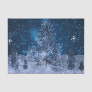 Crackling Fractal Winter Scene Tissue Paper