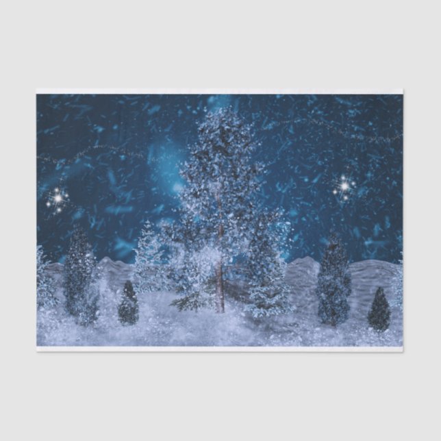 Crackling Fractal Winter Scene  Tissue Paper (Front)