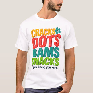 Cracks Dots Bams Snacks Funny Mahjong Game Night T-Shirt