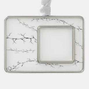 Cracks Silver Plated Framed Ornament