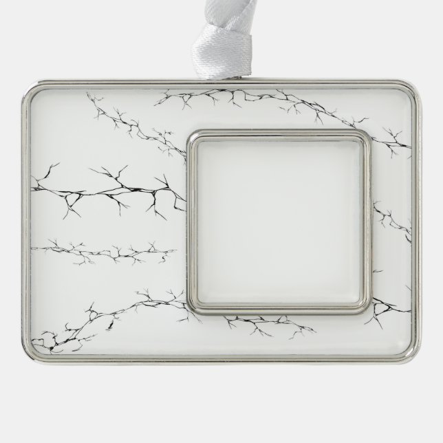 Cracks Silver Plated Framed Ornament (Front)