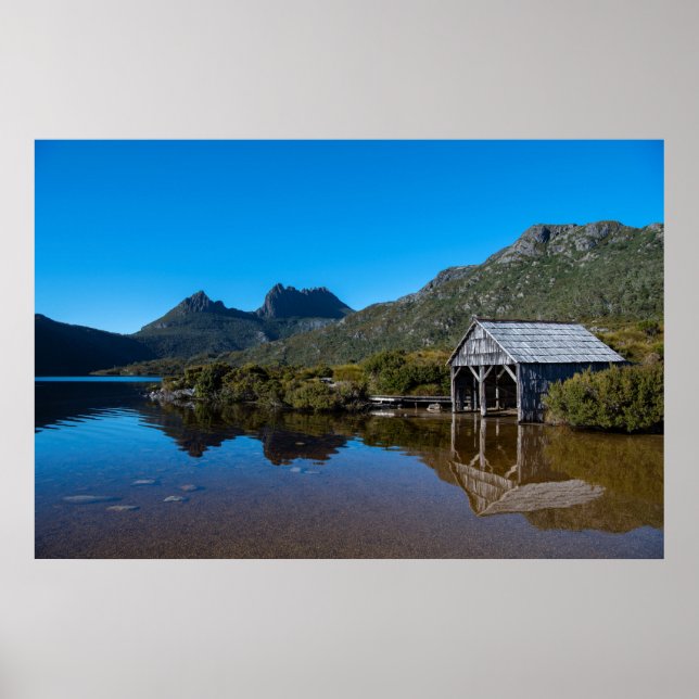 Cradle Mountain and Dove Lake reflections Poster (Front)