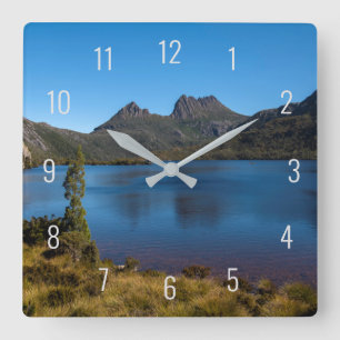 Cradle Mountain & Dove Lake Landscape Panorama Squ Square Wall Clock