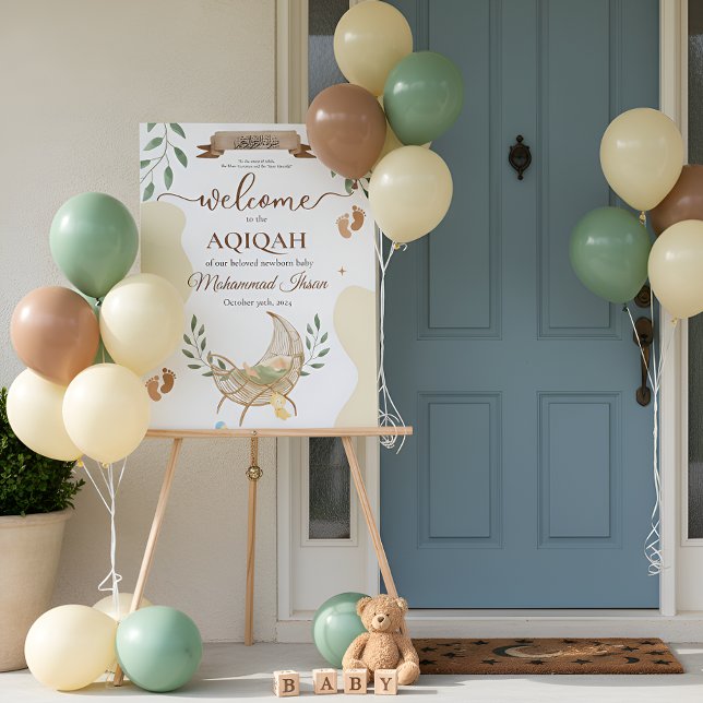 Cradle Unisex Muslim Baby Aqiqah Party Acrylic Sign (Creator Uploaded)