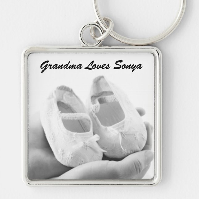 Cradled Baby Shoes Key Ring (Front)