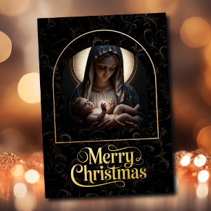 “Cradled in Divine Light” Foil Holiday Card