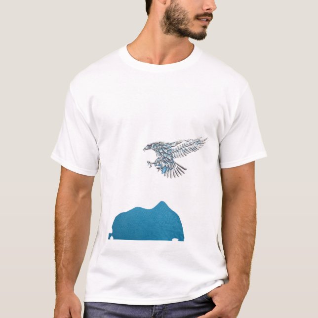 Craft an awe-inspiring t-shirt with a crystal eagl (Front)