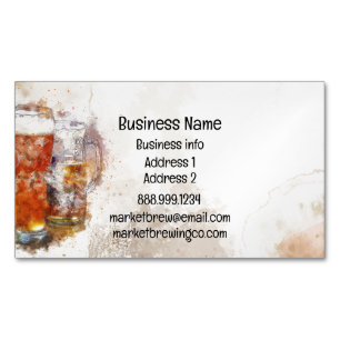 Craft Artisan Brewing Beer Pub Bar  Magnetic Business Card