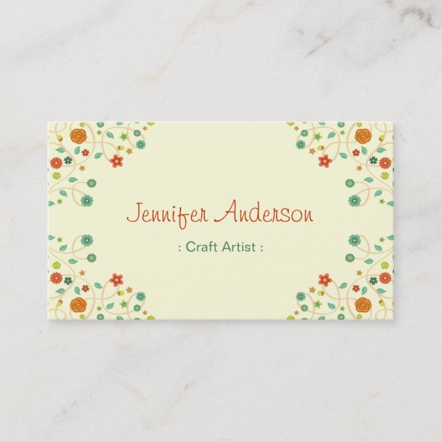 Craft Artist - Chic Nature Stylish Business Card (Front)