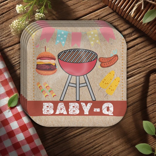 Craft Baby Q Grill Baby Shower Paper Plate (Creator Uploaded)