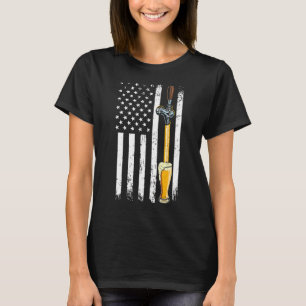 Craft Beer American Flag Usa 4th July Brewery T-Shirt