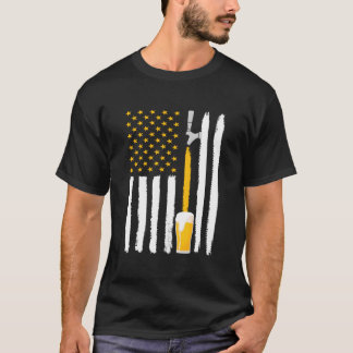 Craft Beer American Flag Usa 4Th July Brewery T-Shirt