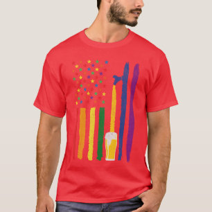 Craft Beer American Flag USA Patriotic 4th of July T-Shirt