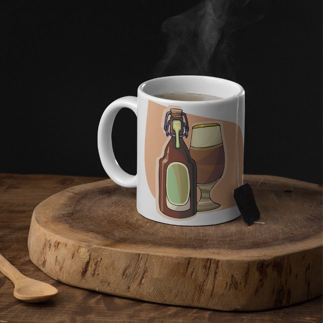 Craft Beer Bottle and Glass Rustic Brewery Coffee Mug (Creator Uploaded)