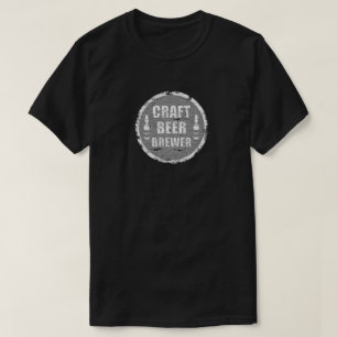 Craft Beer Brewer-Distressed Colour White and T-Shirt