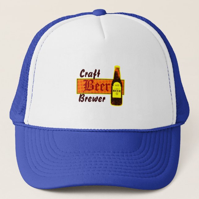 Craft Beer Brewer,Orange & Yellow Trucker Hat (Front)