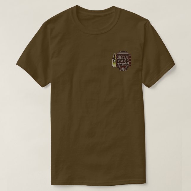 Craft Beer Brewer-Wood Grain Look T-Shirt (Design Front)