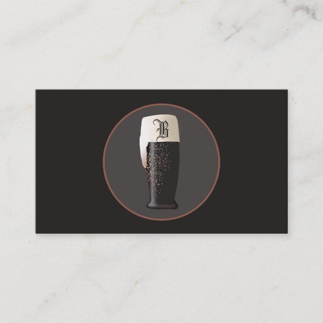 Craft Beer Cicerone Brewery Monogram Business Card (Front)