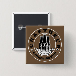 Craft Beer Connoisseur Brown 15 Cm Square Badge