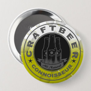 Craft Beer Connoisseur Bubble Yellow 10 Cm Round Badge