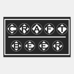 CRAFT BEER -Diamond Circles Rectangular Sticker