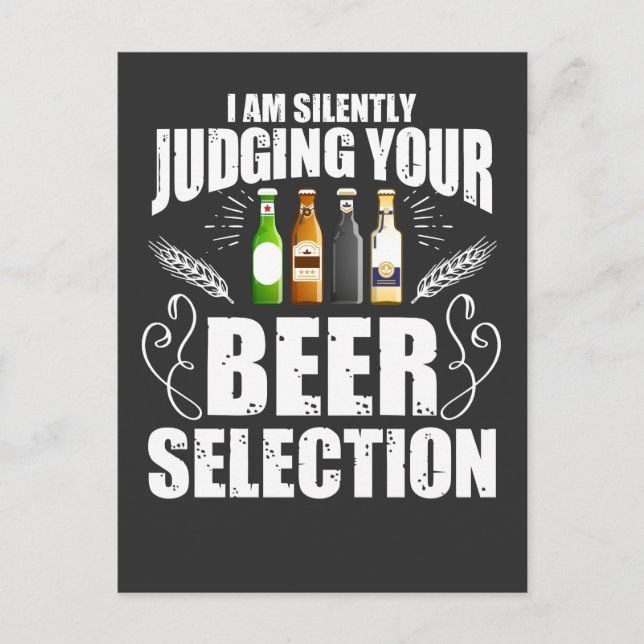 Craft Beer Drinking Silently Judging Beer Snob Postcard (Front)
