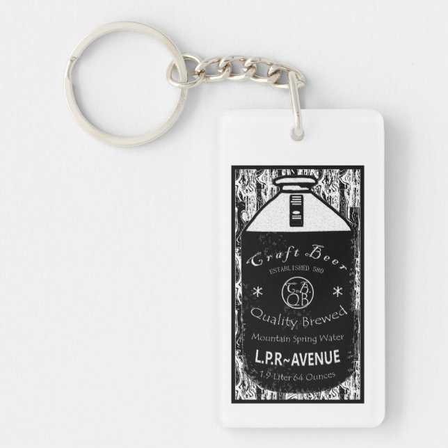 Craft Beer Growler  Key Ring (Front)