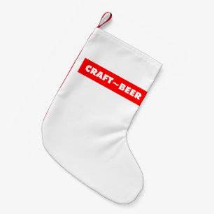 Craft Beer Red on White Small Christmas Stocking