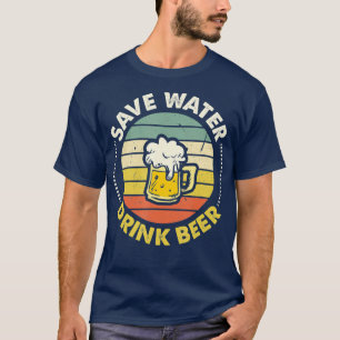 Craft Beer Save Water Drink Beer Vintage Glass T-Shirt