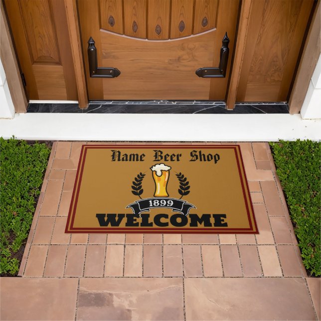 Craft Beer Shop Welcome restaurant Personalised NA Doormat (Outdoor)