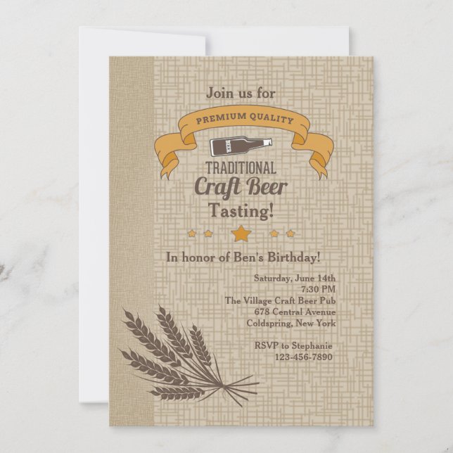 Craft Beer Tasting Invitation (Front)