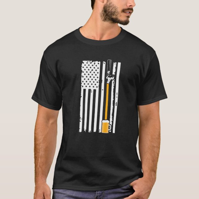 Craft Beer Usa Flag American Patriot Drink Beer Ho T-Shirt (Front)