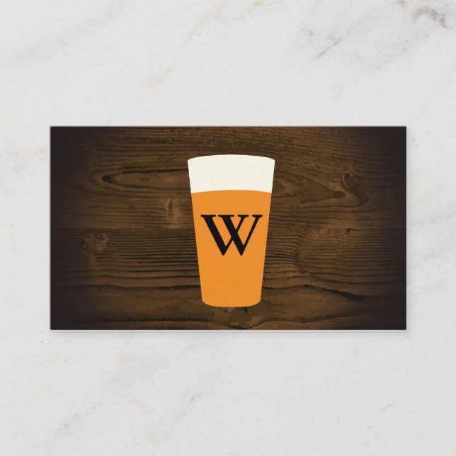 Craft Beer | Wood Grain Business Card (Front)