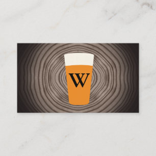 Craft Beer   Wood Grain Business Card