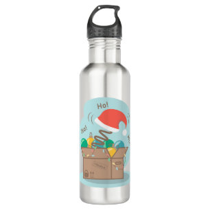 Craft box with Christmas decoration and Santa hat  710 Ml Water Bottle