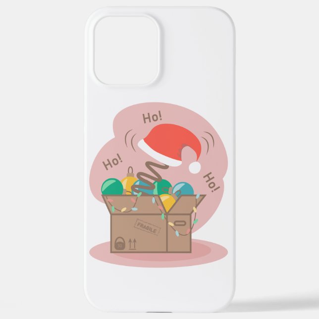 Craft box with Christmas decoration and Santa hat  iPhone Case (Back)