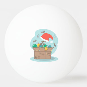 Craft box with Christmas decoration and Santa hat  Ping Pong Ball