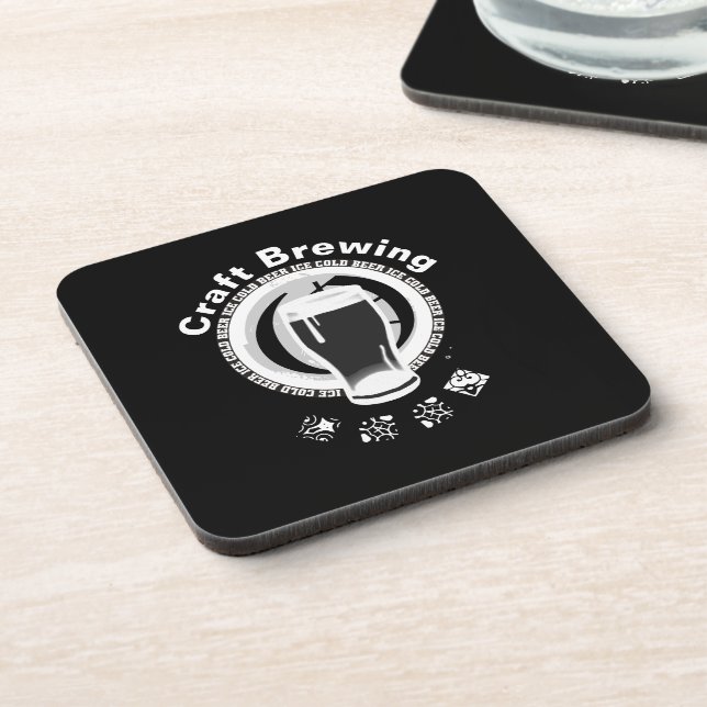 Craft Brewing, Black & White 2 Coaster (Left Side)