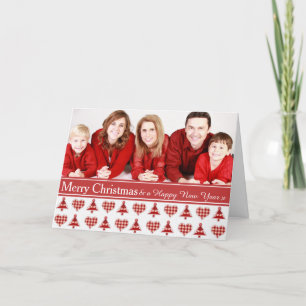 Craft Christmas Trees and Hearts Custom Photo Holiday Card