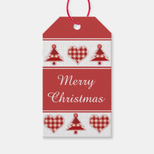 Craft Christmas Trees and Hearts Merry Christmas Gift Tags