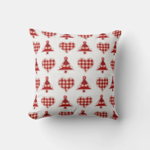 Craft Christmas Trees and Hearts Pattern Cushion