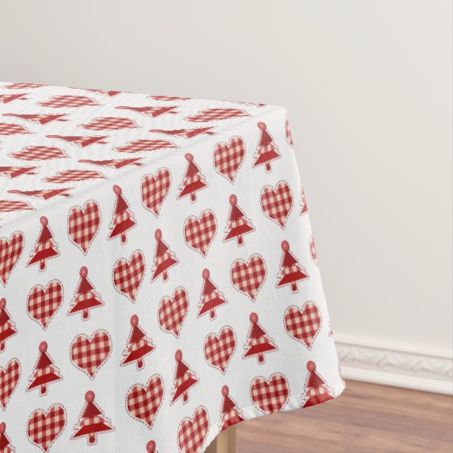 Craft Christmas Trees and Hearts Tablecloth (In Situ)