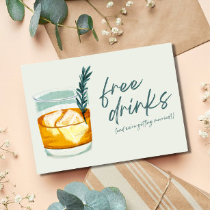Craft Cocktail Funny Free Drinks Photo Wedding Save The Date