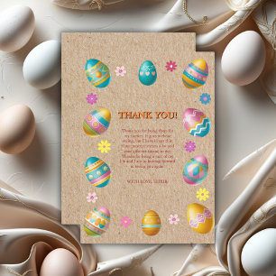 Craft Colourful Floral Easter Eggs Baby Shower Thank You Card