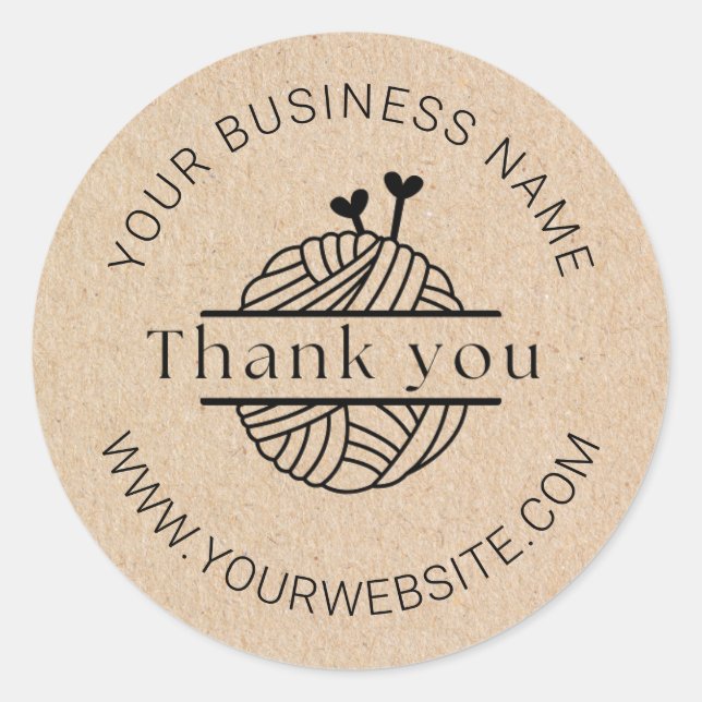 Craft Crochet Business Thank You Packaging Sticker (Front)