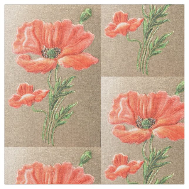 CRAFT FABRIC MATERIAL FLORAL DESIGN  (Close Up)